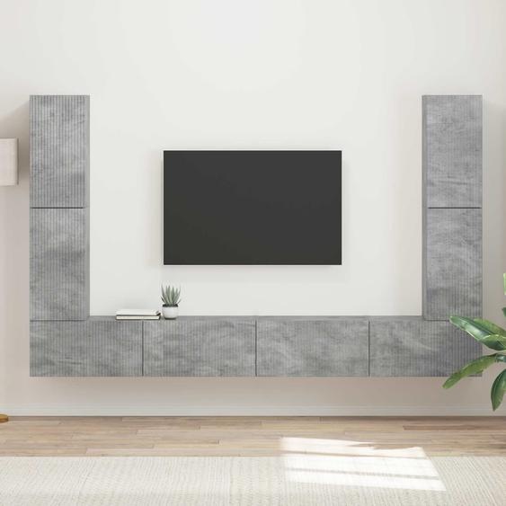 Ensemble meuble TV 8 pcs Gris béton Bois dingénierie