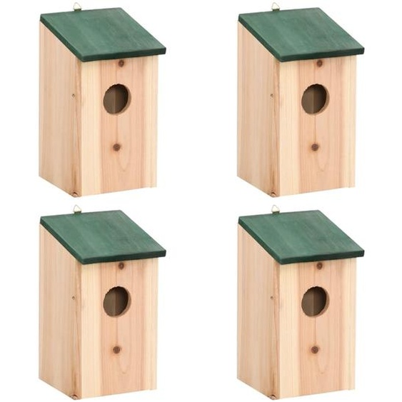 4 pcs Nichoirs Bois 12x12x22 cm