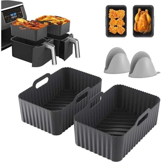 4 Pièces Accessoires pour,Moule Silicone Air Fryer pour Double Stack XL SL400EU, Foodi Max AF500EU, AF400EU, AF451EU, AF300EU, 7,6 à 10,4 L Friteuse,