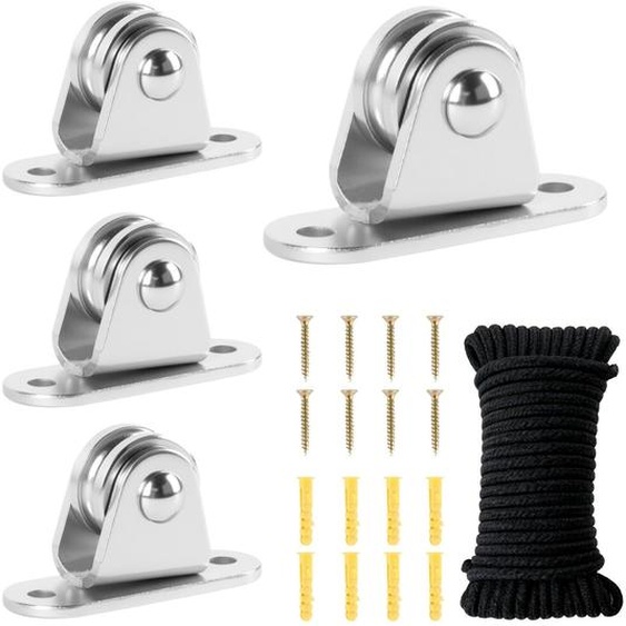4 poulies métalliques de 61x21 mm pour câbles, rouleaux de guidage et poulies pour cordes