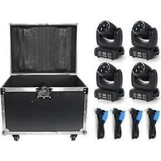 4 projecteurs mobiles, puissance 100 W,DMX, 4 pièces avec boîtier, prise UE
