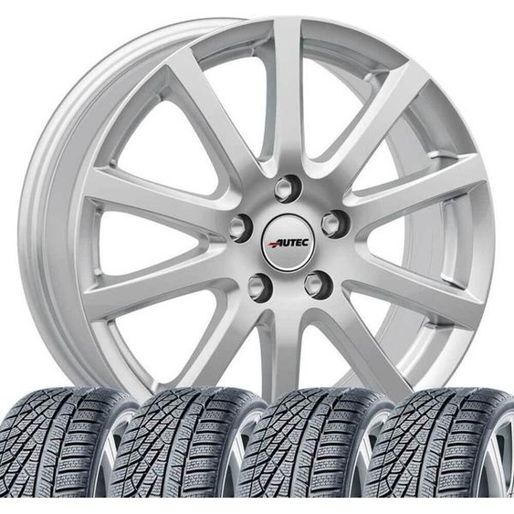 4 roues hivernales. Jeu complet de roues hivernales pour Renault Captur, Kadjar, Arkana, Symbioz. Jantes 7x17 Skandic SIL. Pneus hiver Hankook Winter i*cept evo 4, dimensions 215/60 R17, indice de charge et de vitesse 96H