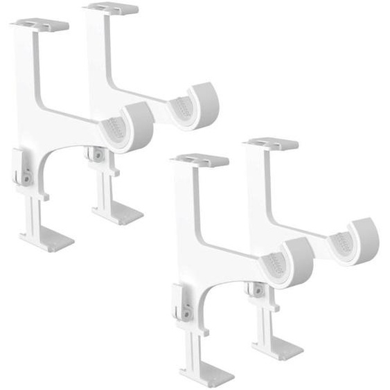 4 Supports Sans Perçage, Blanc, pour Tringle à Rideaux, ø20-28mm, pour Coffre de Volet Roulant