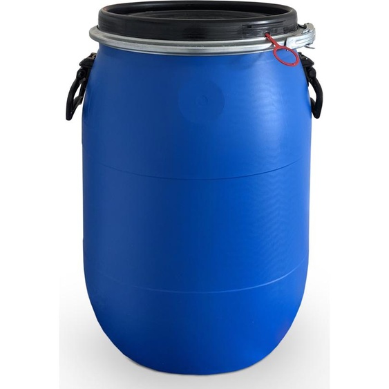 4 x 60 L 60 litres fût en plastique avec couvercle couleur bleu, brûlé (4x60 Spann)