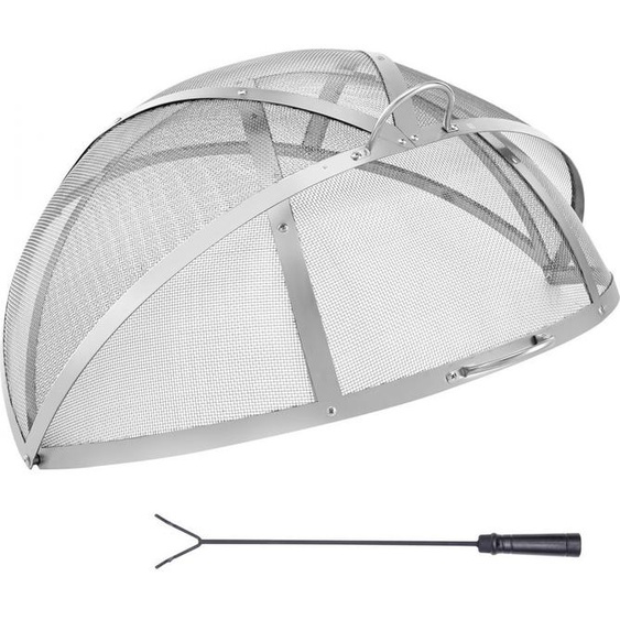 40 - Foyer avec pare-étincelles et couvercle en inox - Four à bois rond