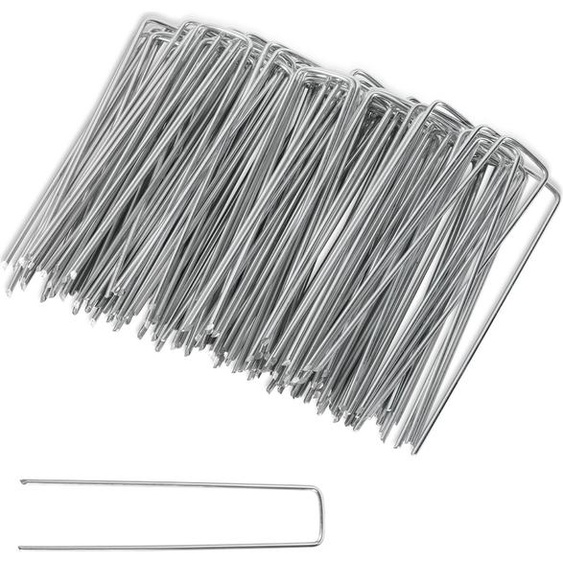 400 pièces Ø2.8mm Ancres de terre 150x25mm Ancres de fixation acier galvanisé Clous de terre Ancres de sol