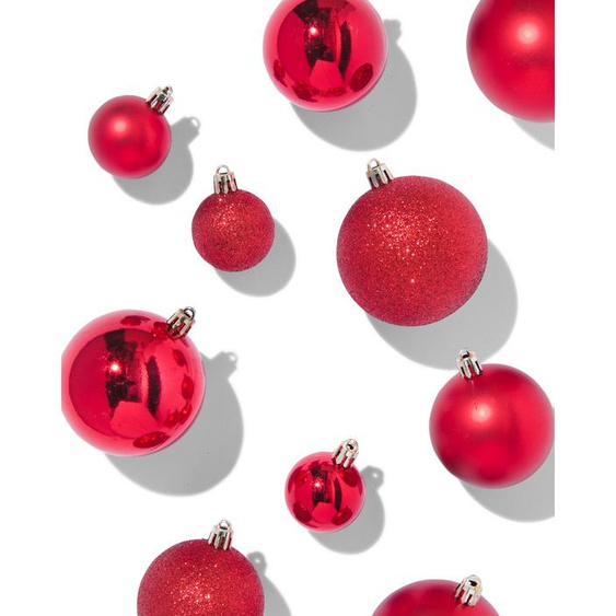 44 Boules De Noël En Plastique Recyclé Rouge (rouge)