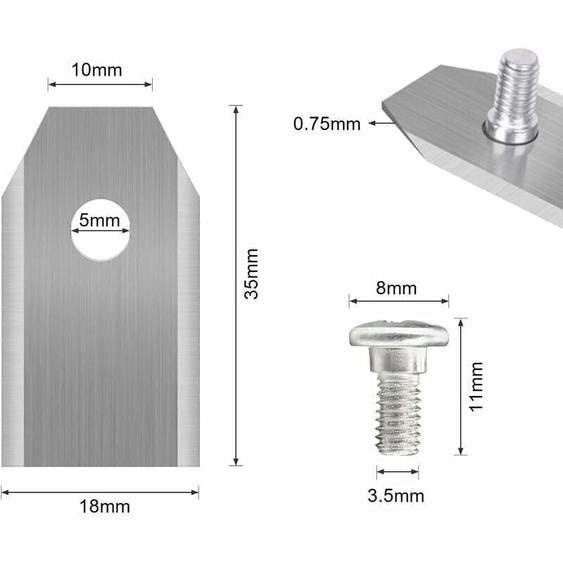 45 x Lames de Couteau en Titane pour Toutes Les Tondeuses Robotiques Husqvarn/Automower/ Yardforce/Gardena(3g-0.75mm) Avec 45 Vis, Lames de Rechange