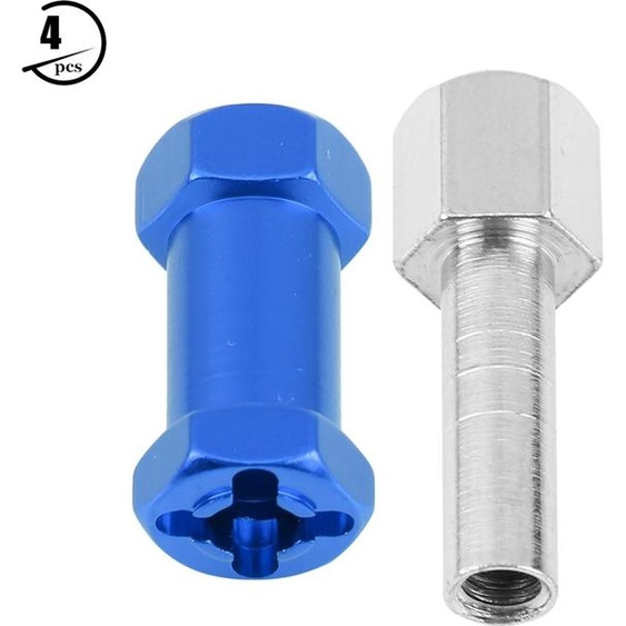 4pcs 12mm RC Hex Wheel Hub Metal Adapter for D90 AX10 CC01 SCX10 F350 Crawler (25mm Blue)
