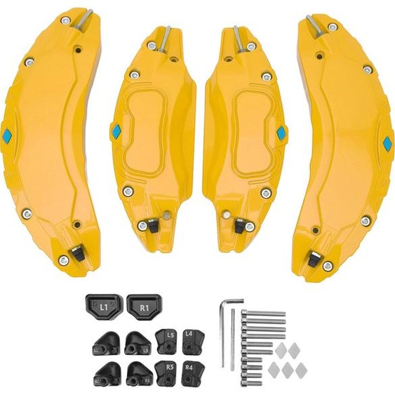 4PCS -Back-cover en alliage daluminium de frein à disque de remplacement pour Tesla modèle 3 18in 19 en roues course Jaune