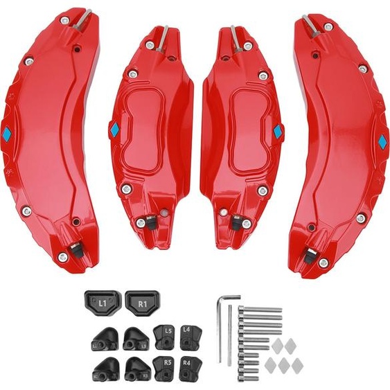 4PCS -Barrière de voiture en alliage daluminium de remplacement de frein à disque pour Tesla modèle 3 18in 19 dans les roues de course rouge