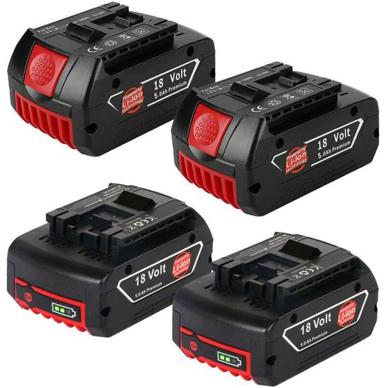 4X Battery for Bosch 18V 5.0Ah Lithium-Ion gdr 18 v-li mf, gdr 18-LI, gds 18 v-li, gds 18V-LI ht, gks 18 v-li gsa 18 v-li, gsb 18 v-li, gsb 18 v-lin,