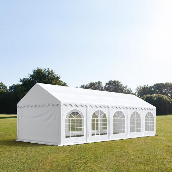4x10 m tente de réception, PVC 750, H. 2 m, blanc - (7195)