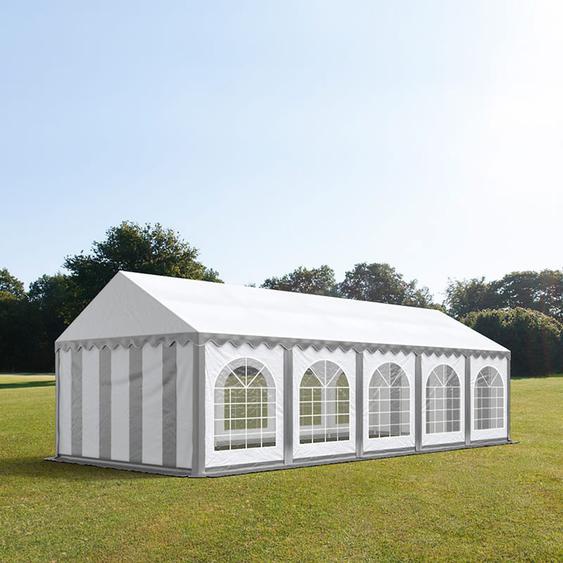 4x10 m tente de réception, PVC 750, H. 2 m, gris-blanc