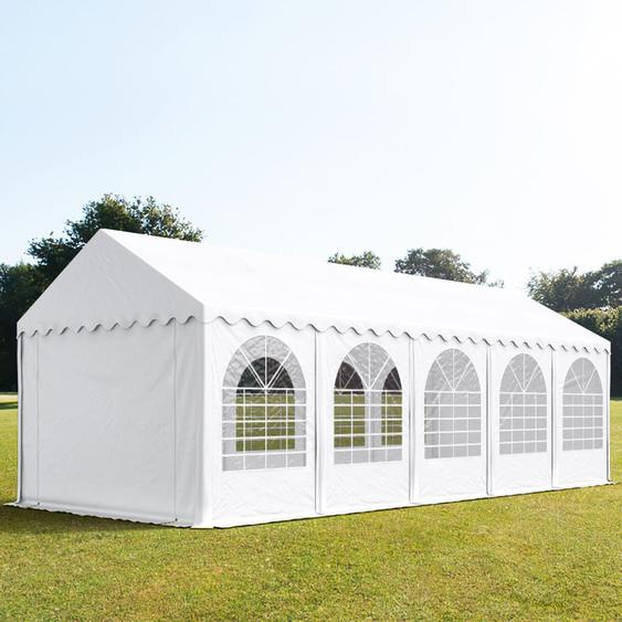 4x10 m tente de réception, PVC 800, H. 2 m, blanc - (7841)