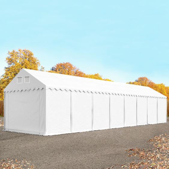 4x20 m tente de stockage, PVC 800, H. 2,6 m, blanc, sans statique - (37660)