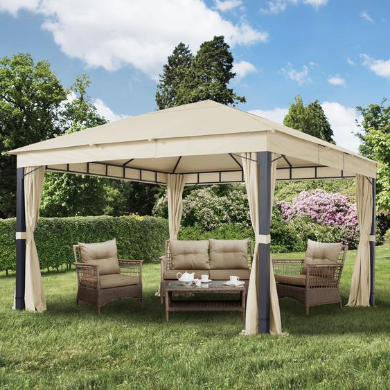 4x4 m, Tonnelle de jardin, Sunset Premium, champagne - (300174)
