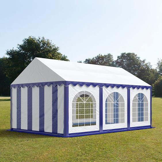 4x6 m tente de réception, PVC 750, H. 2 m, bleu-blanc - (7216)