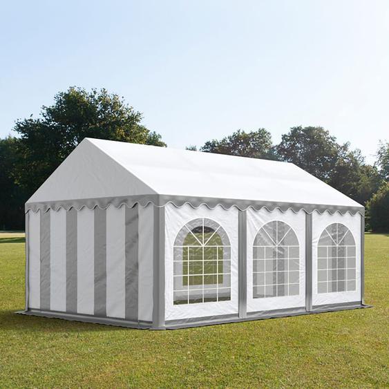 4x6 m tente de réception, PVC 750, H. 2 m, gris-blanc