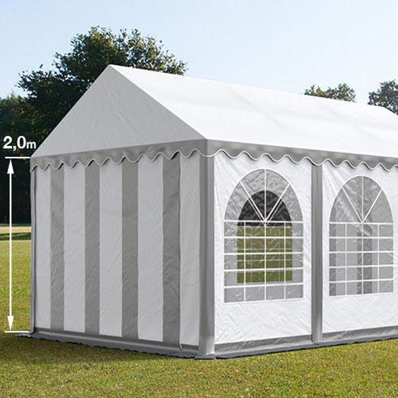 4x6 m tente de réception, PVC 800, H. 2 m, gris-blanc