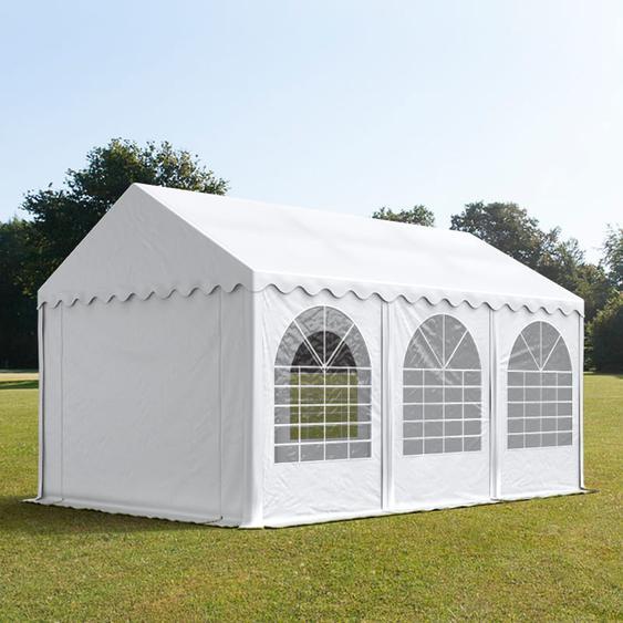 4x6 m tente de stockage, PVC 800, H. 2,6 m, blanc, sans statique - (7632bl)