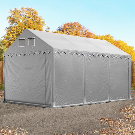 4x6 m tente de stockage, PVC 800, H. 2,6 m, gris, sans statique