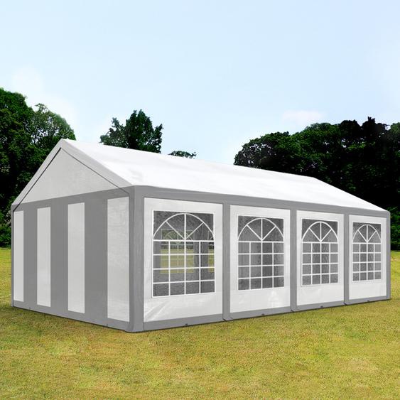 4x8 m tente de réception, PE 450, H. 2 m, gris-blanc