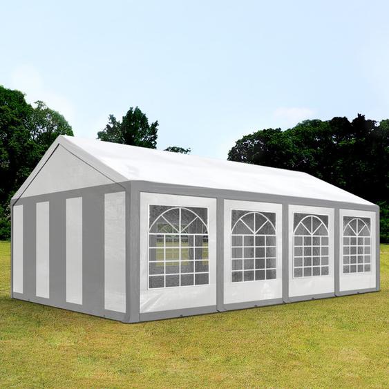 4x8 m tente de réception, PE 450, H. 2 m, gris-blanc - (91122)