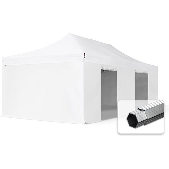 4x8 m Tonnelle pliante Alu, PES 800, côtés sans fenêtre, blanc - (578701)