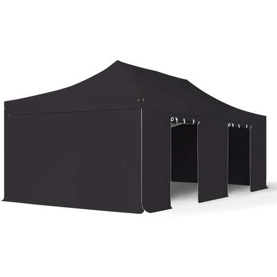 4x8 m Tonnelle pliante Alu, PES 800, côtés sans fenêtre, noir - (581980)