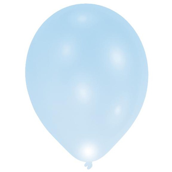 5 ballons Led en latex bleu 27,5 cm
