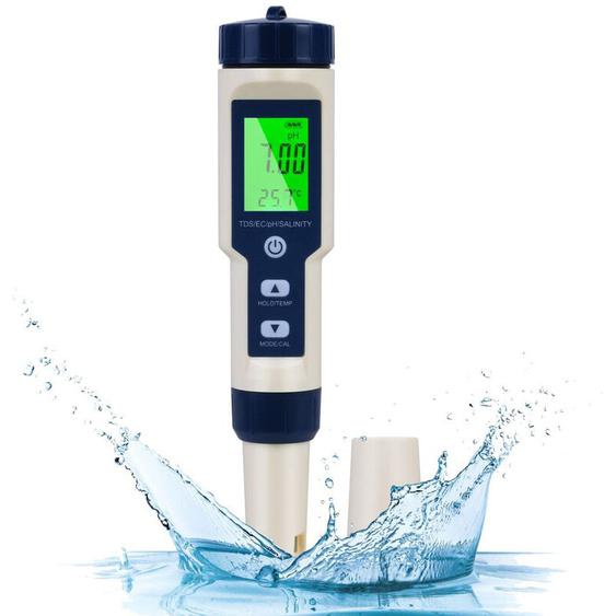 5-en-1Testeur ph Mètre Électronique , ph Mètre avec écran lcd rétro-éclairé Ouylaf Testeur de qualité de leau pour Tester Le