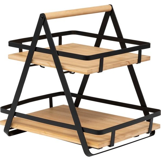 Étagère « ordera » à 2 niveaux avec poignées en bambou noir - 5 five simply smart