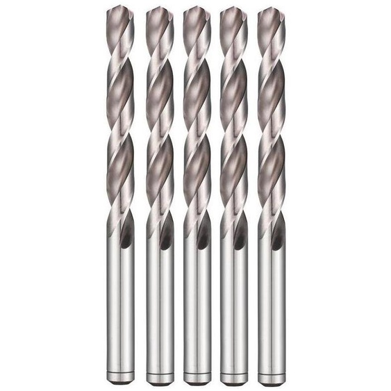 5 Forets Hélicoïdaux HSS DIN 338 RN - Pointe Fendue - Aciers 135° D. 11.11 x Lt. 142 x Lu. 94 x Q. 11.11 mm x Z2 - Diamwood