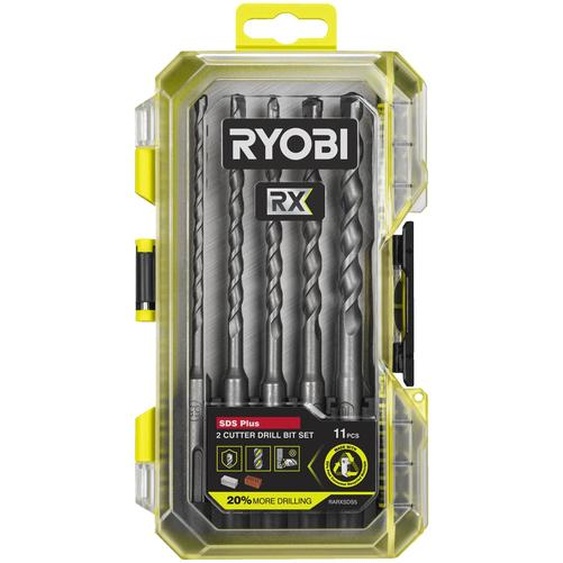 5 forets RX SDS+ à 2 taillants