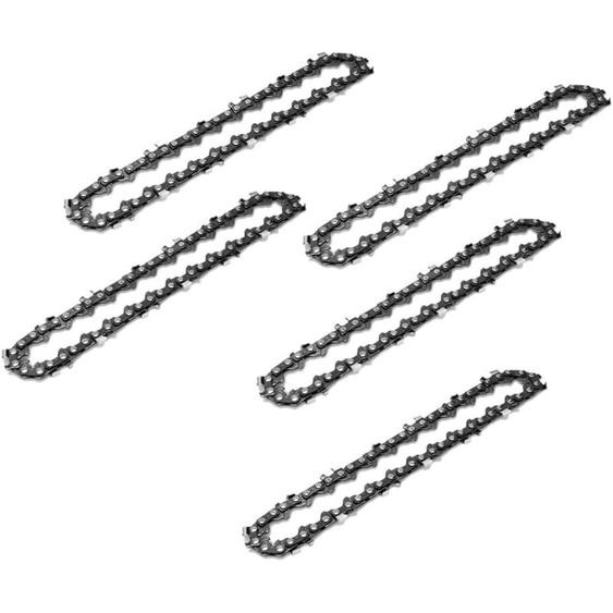 5 pièces Chaine de Tronconneuse 8 pouces, Chaine Tronconneuse Avec Guide Meule 45 Drive Links, ChaîNes Tronçonneuses pour la Coupe du Bois, Branches