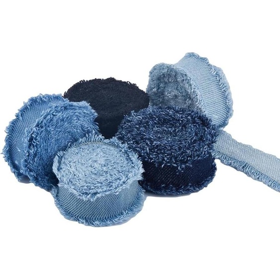 5 pièces de 2 mètres de ruban à franges ruban denim enveloppé de jean en coton brut pour emballages cadeaux, accessoires de couture pour cheveux, mariage