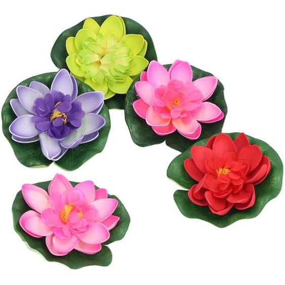 5 pièces de plantes de bassin artificielles, légères, exquises, douces, épaisses, durables, accessoires de tir décoratifs attrayants pour la piscine