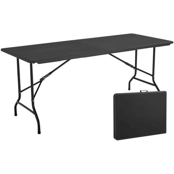 5 Tables pliantes de camping 8 places noire - 180cm x 74cm x 75cm - Oviala REKKEM