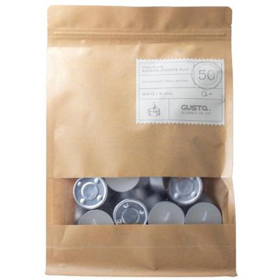 50 bougies chauffe-plat 3,5cm blanches