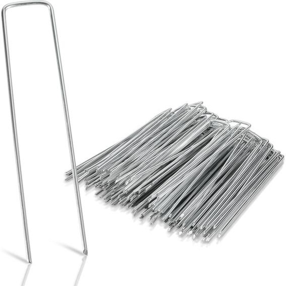 50 pièces Ø2.8mm Ancres de terre 150x25mm Ancres de fixation acier galvanisé Clous de terre Ancres de sol