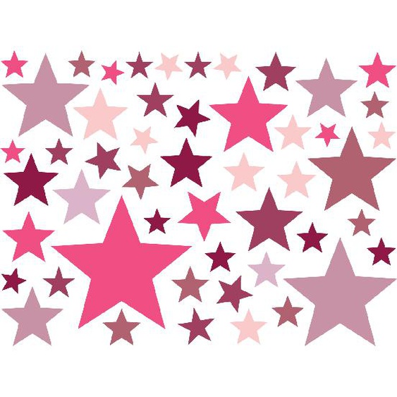 50 stickers étoiles roses