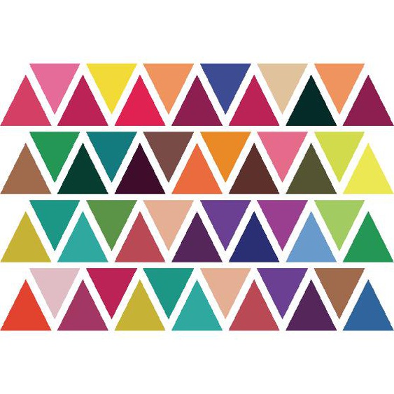 50 stickers triangles colorés