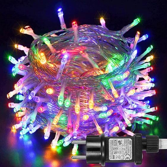 50m 400 LEDs Guirlande lumineuse 8 modes déclairage avec minuterie Guirlandes lumineuses pour lintérieur Jardin Cour Mariage Noël Fête, Multicolore