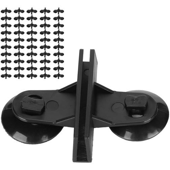 50pcs Plaque disolation en plastique pour aquarium Réservoir à poissons Divider Pince à ventouse 50pcs Noir