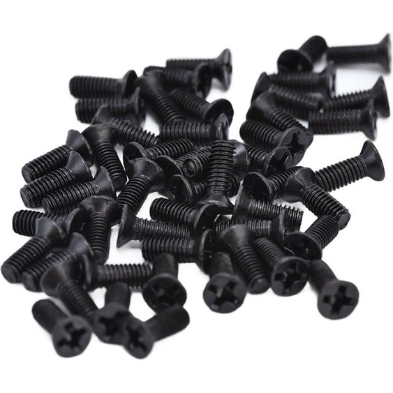 50Pcs Vis à tête fraisée DIN 965 noir galvanisé Assortiment de vis à métaux KitM3x 6
