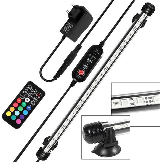 58cm LED éclairage daquarium IP67 résistant à leau Lumière RVB Lampe à poser Variable Réservoir à poissons Lampe subaquatique