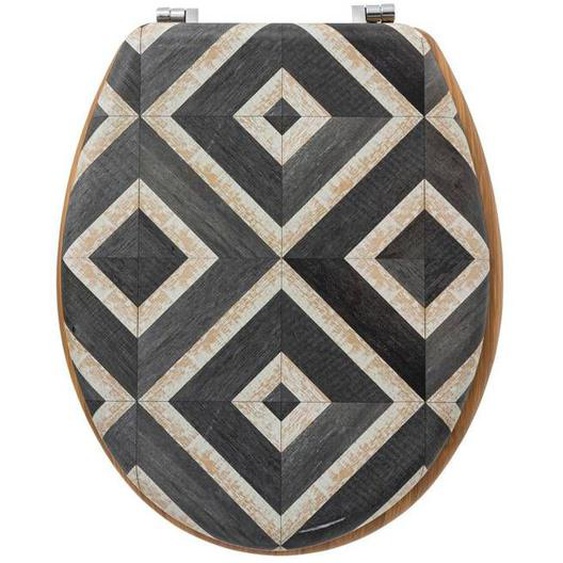 5five - abattant wc noir et beige canvas
