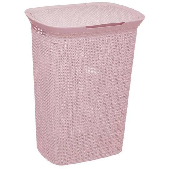 5five - panier à linge plastique 57l scandinave rose