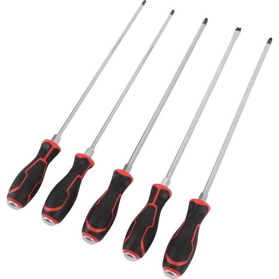 5Pcs 450mm Extra Long Screwdriver Set PH2 PH3 PZ2 PZ3 8mm CR V Magnetic Head Ergonomic for Car Repair (Jeu de tournevis extra longs PH2 PH3 PZ2 PZ3 8mm CR V Tête magnétique pour réparation automobile)